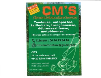 CM'S - Réparation Motoculture (tondeuses taille haie, tronçonneuse...)